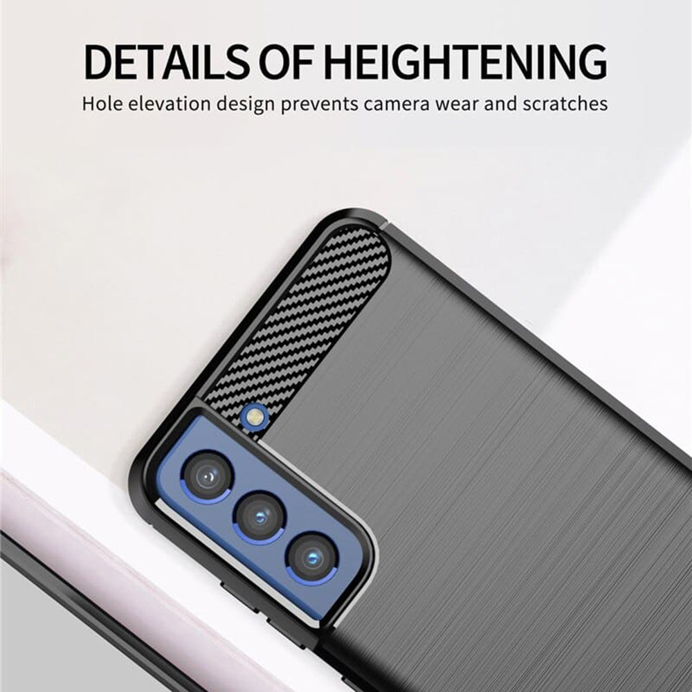 TechSuit Husa de protectie Techsuit Carbon Silicone compatibil cu Samsung Galaxy S21 FE, Negru – imagine 3