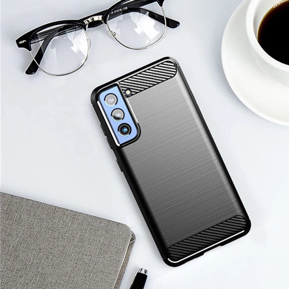 TechSuit Husa de protectie Techsuit Carbon Silicone compatibil cu Samsung Galaxy S21 FE, Negru – imagine 5