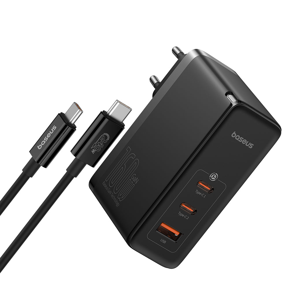 Baseus - Wall Charger GaN5 Pro Digital (P10110825113-00) - Type-C Cable Included, Fast Charger, 2xType-C, USB, 160W, 240