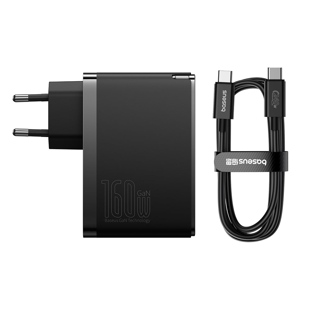 Baseus - Wall Charger GaN5 Pro Digital (P10110825113-00) - Type-C Cable Included, Fast Charger, 2xType-C, USB, 160W, 240
