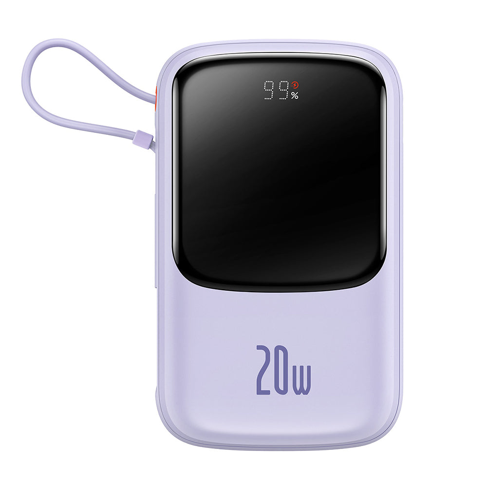 Baseus - Power Bank Qpow Pro (PPQD030005) - Lightning, Type-C, USB, 20000mAh, 20W, with Cable USB-C, Lightning, 3A - Pur