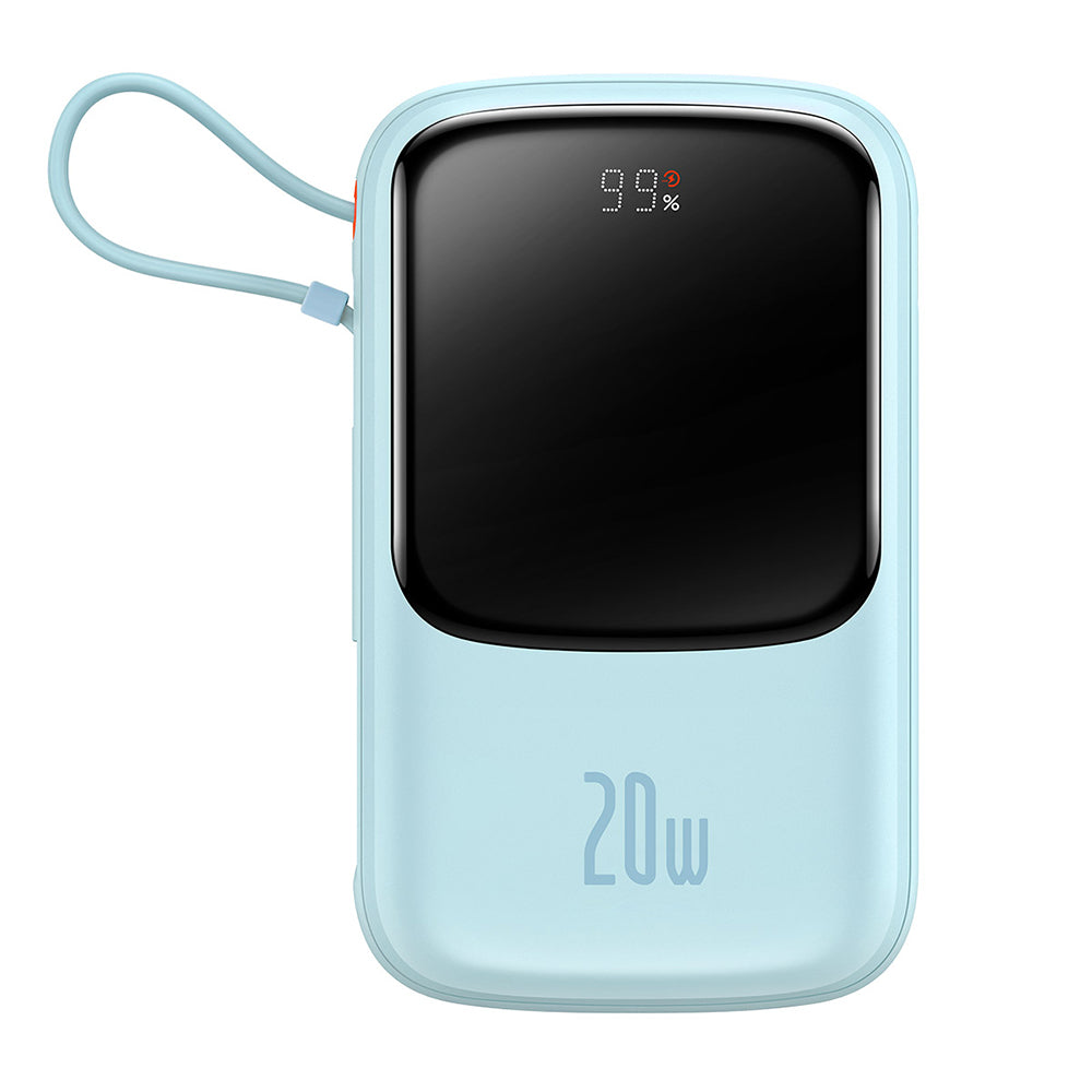 Baseus - Power Bank Qpow Pro (PPQD030003) - Lightning, Type-C, USB, 20000mAh, 20W, with Cable USB-C, Lightning, 3A - Blu