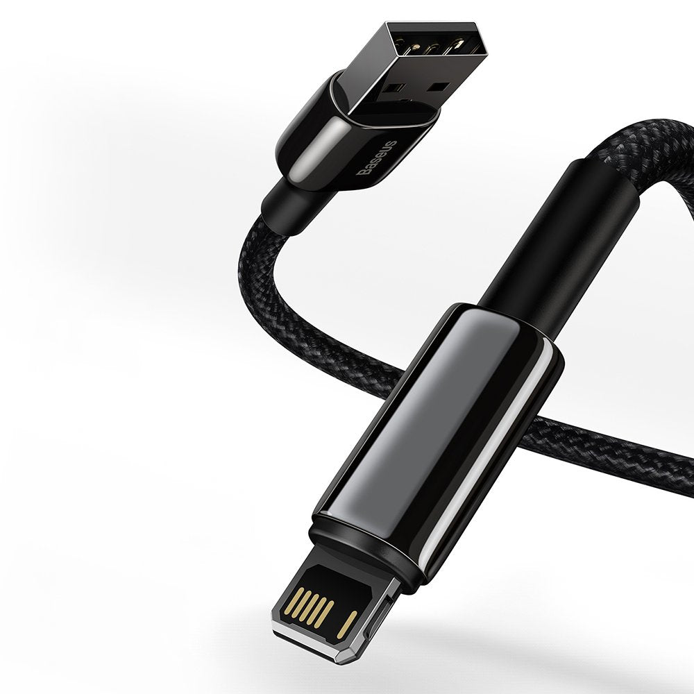 Baseus - Data Cable Tugsten Gold (CALWJ-01) - USB to Lightning, 2.4A, 1m - Black