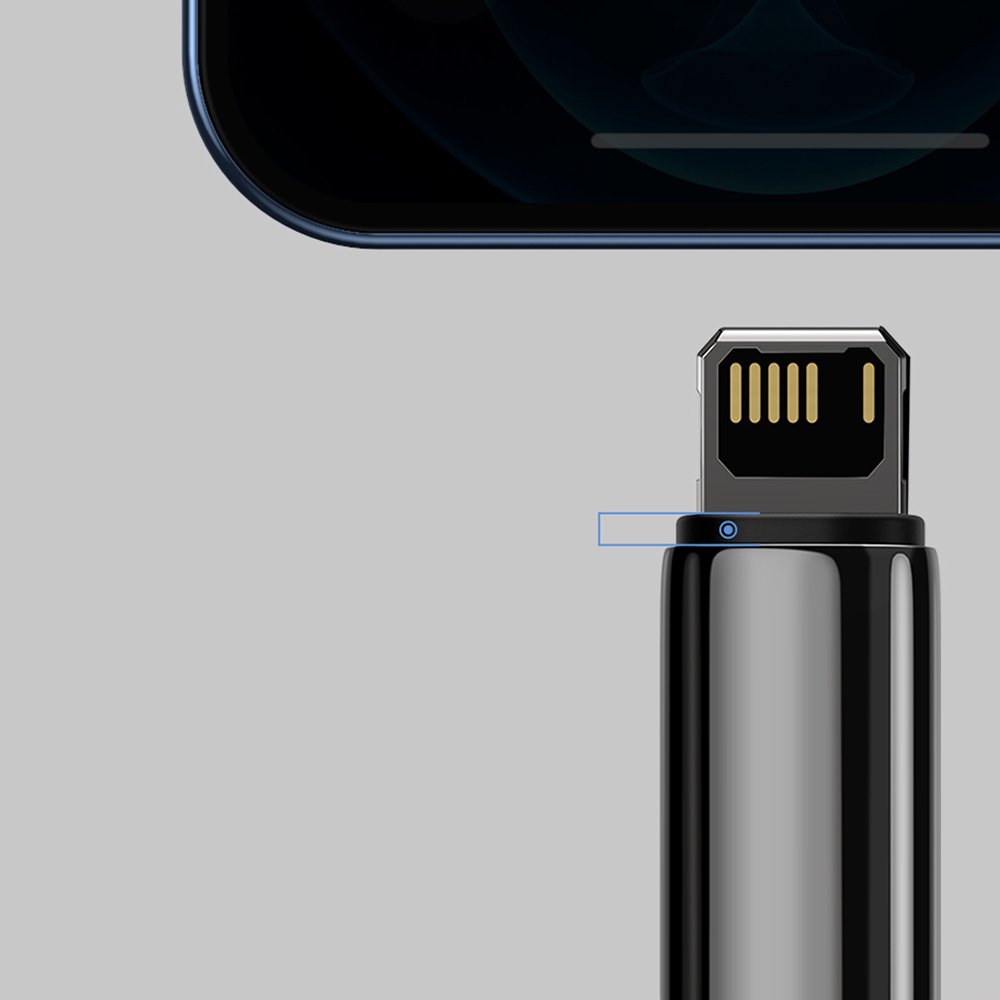 Baseus - Data Cable Tugsten Gold (CALWJ-01) - USB to Lightning, 2.4A, 1m - Black