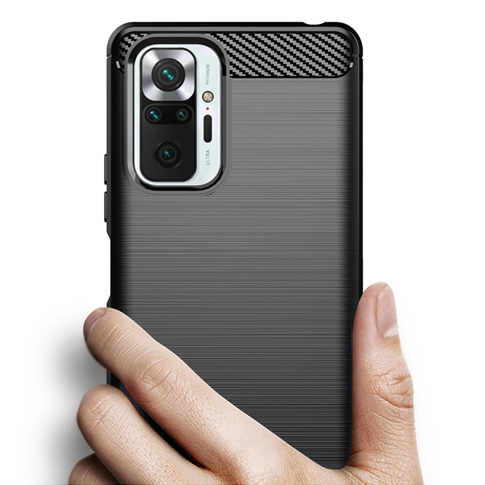 Techsuit - Carbon Silicone - Xiaomi Redmi Note 10 Pro / Note 10 Pro Max - Black