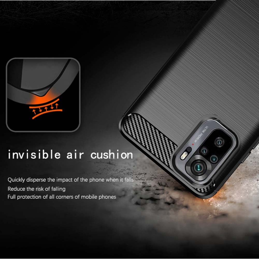 TechSuit Husa de protectie Techsuit Carbon Silicone compatibil cu Xiaomi Redmi Note 10 4G / Note 10S / Poco M5s, Negru –