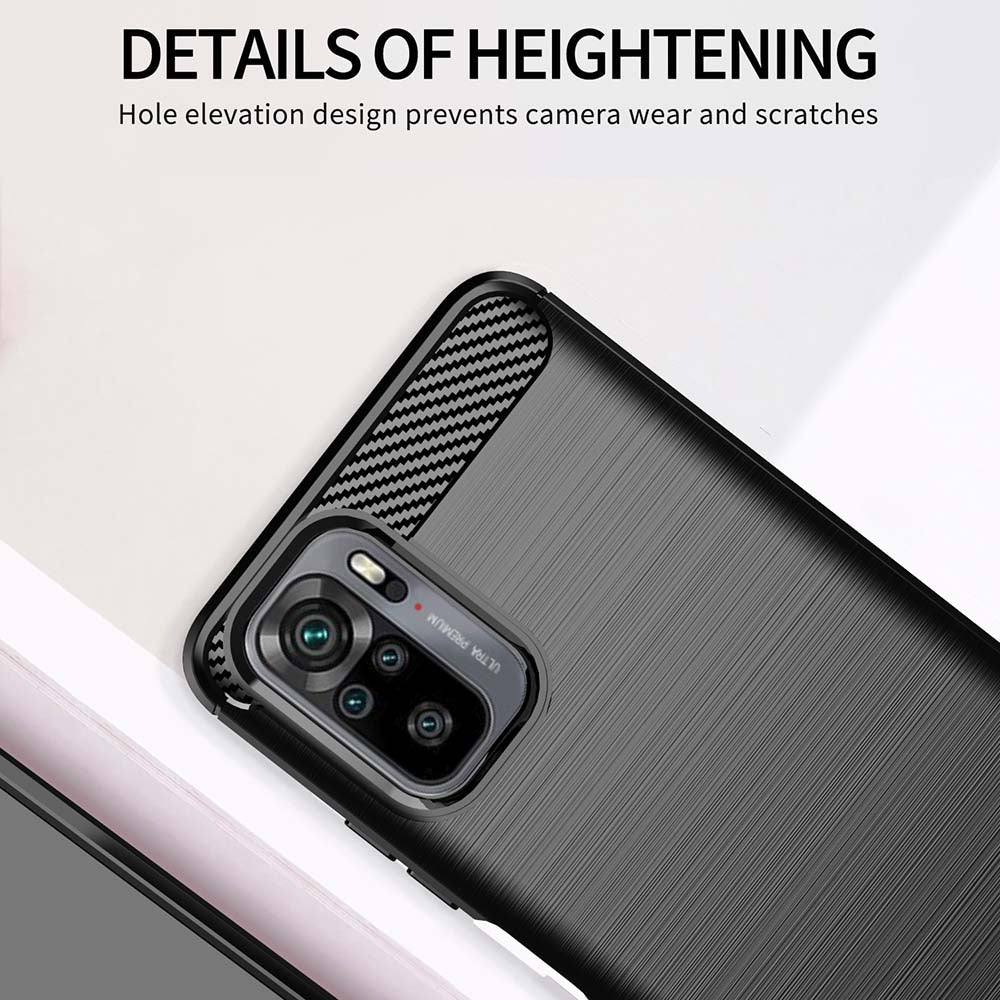 TechSuit Husa de protectie Techsuit Carbon Silicone compatibil cu Xiaomi Redmi Note 10 4G / Note 10S / Poco M5s, Negru –