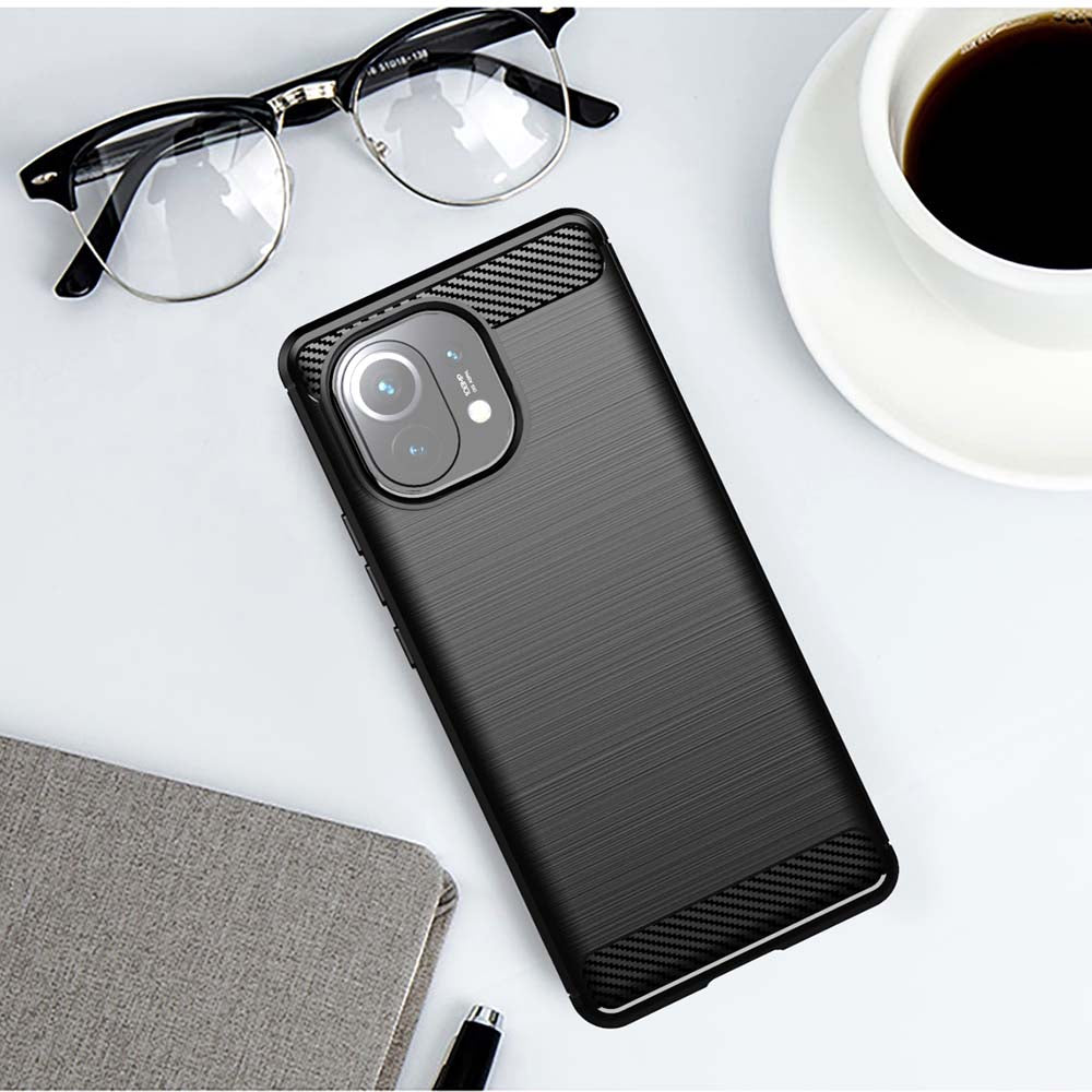 Techsuit - Carbon Silicone - Xiaomi Mi 11 Lite 4G / Mi 11 Lite 5G / 11 Lite 5G NE - Black