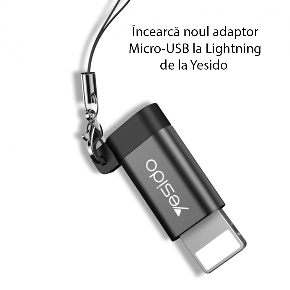 Yesido - OTG Adapter (GS05) - Lightning to Micro USB, Plug & Play, 480Mbps - Black