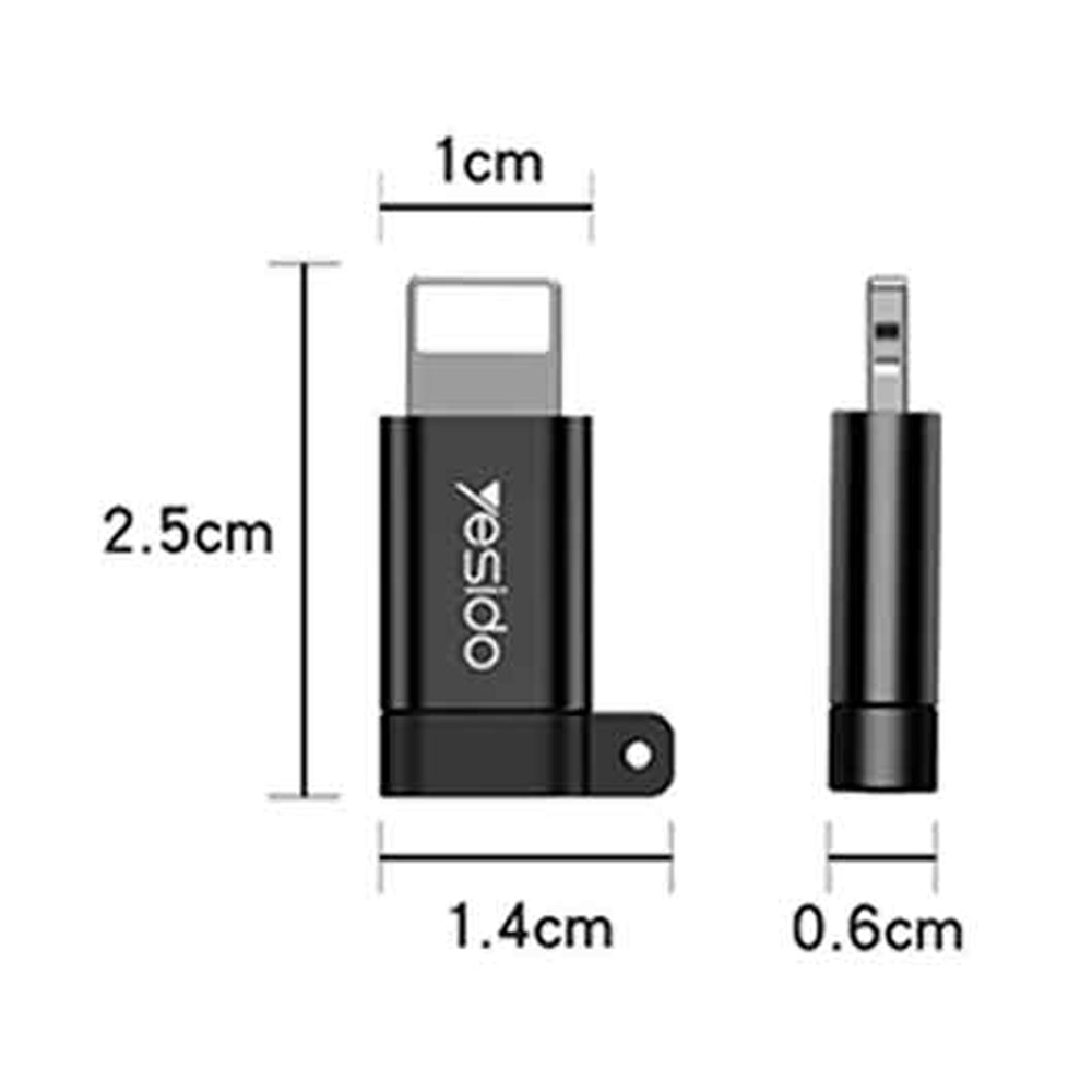 Yesido - OTG Adapter (GS05) - Lightning to Micro USB, Plug & Play, 480Mbps - Black