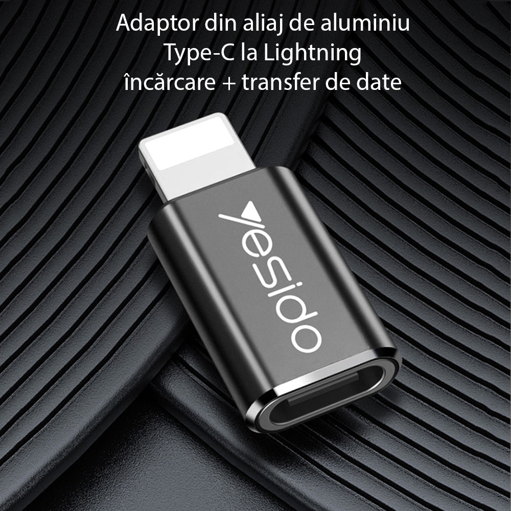 Yesido - OTG Adapter (GS03) - Lightning to Type-C, Plug & Play, 480Mbps - Black
