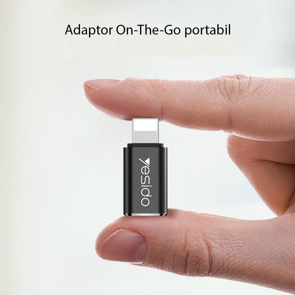 Yesido - OTG Adapter (GS03) - Lightning to Type-C, Plug & Play, 480Mbps - Black