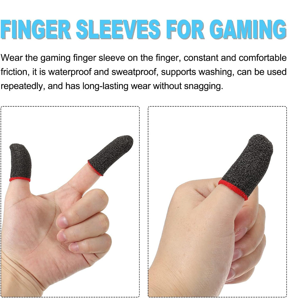 Techsuit - Mobile Gaming Finger Sleeve (FS3-02) - for Peaceful Elite, King of Glory, Call of Duty, 40x20mm - Red