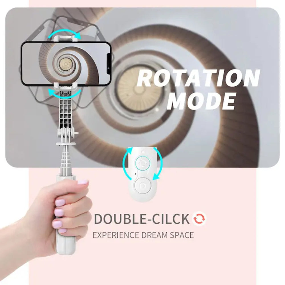 Techsuit - Mini Selfie Stick (L08Mini) - Stable Gimbal/Tripod with Removable Wireless Remote, 360 Rotation Head, 70cm - 