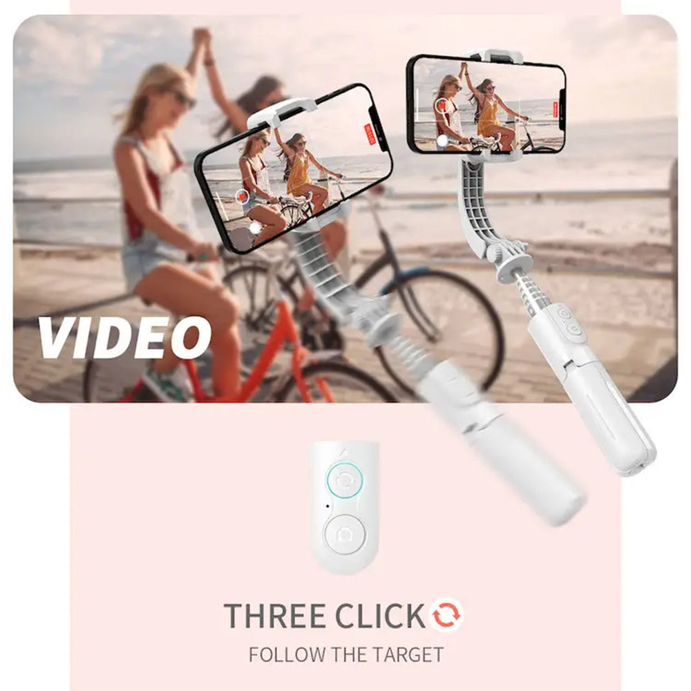 Techsuit - Mini Selfie Stick (L08Mini) - Stable Gimbal/Tripod with Removable Wireless Remote, 360 Rotation Head, 70cm - 