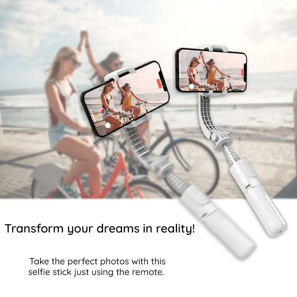 Techsuit - Mini Selfie Stick (L08Mini) - Stable Gimbal/Tripod with Removable Wireless Remote, 360 Rotation Head, 70cm - 