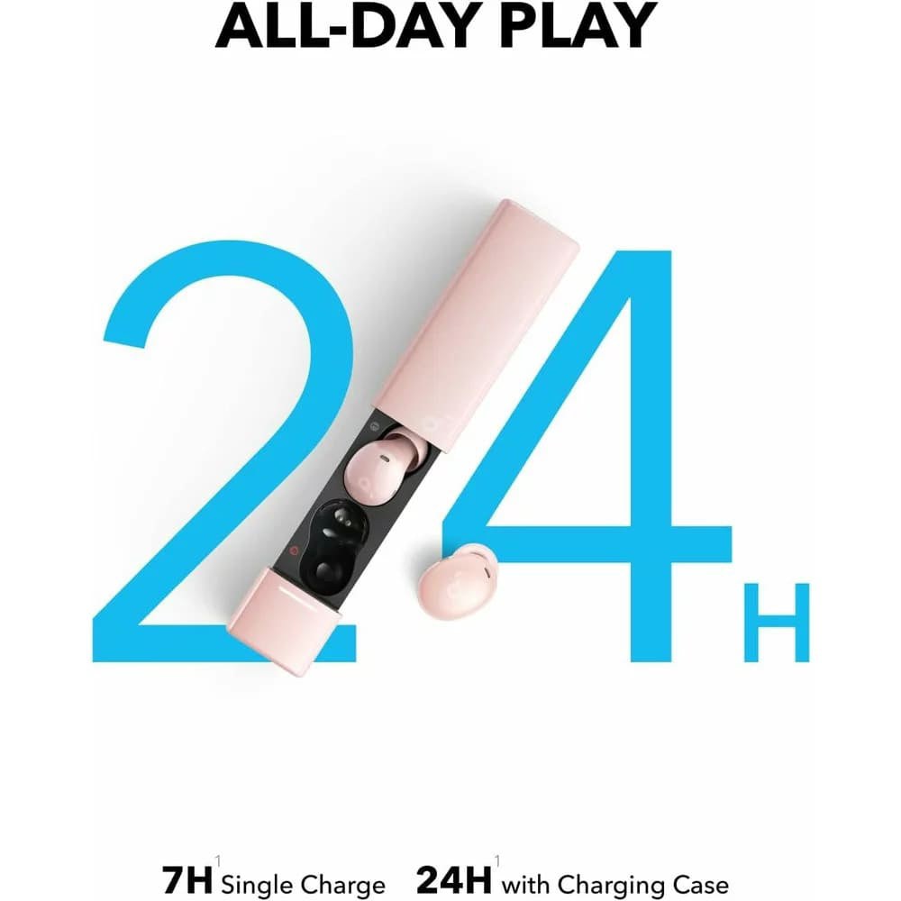 Anker - Wireless Earbuds SoundCore A30i (A3958G51) - Bluetooth 5.4, Noise Cancelling, IP54, with Microphone - Pink