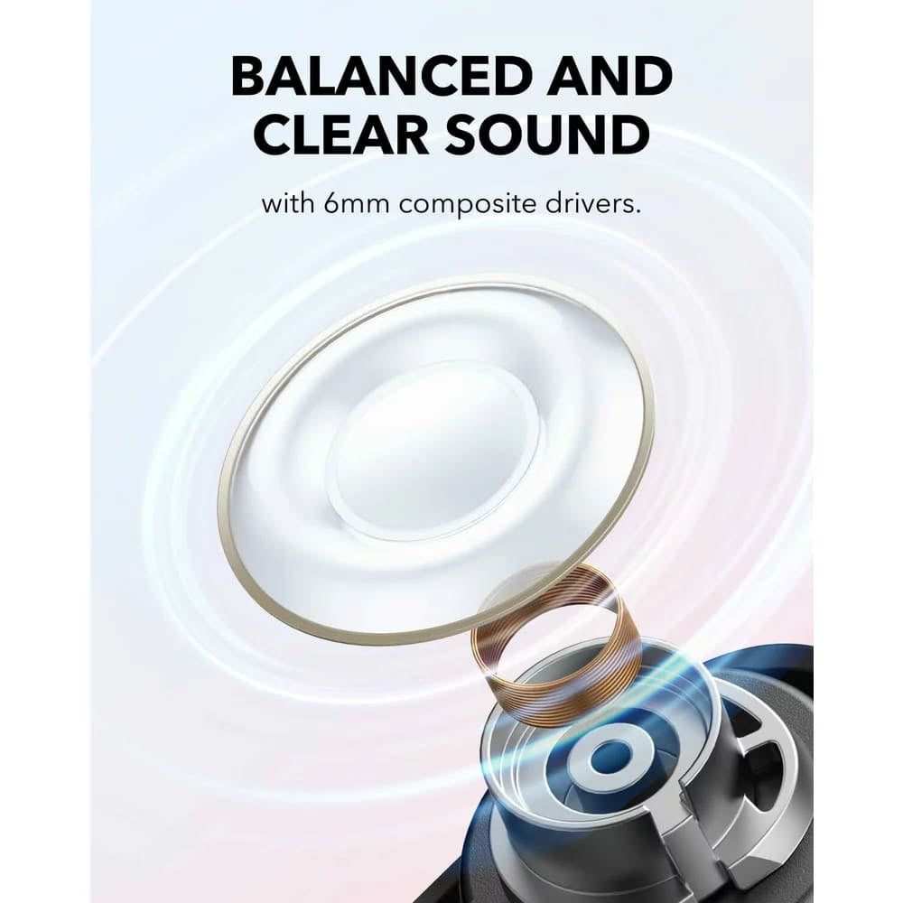 Anker - Wireless Earbuds SoundCore A30i (A3958G11) - Bluetooth 5.4, Noise Cancelling, IP54, with Microphone - Black