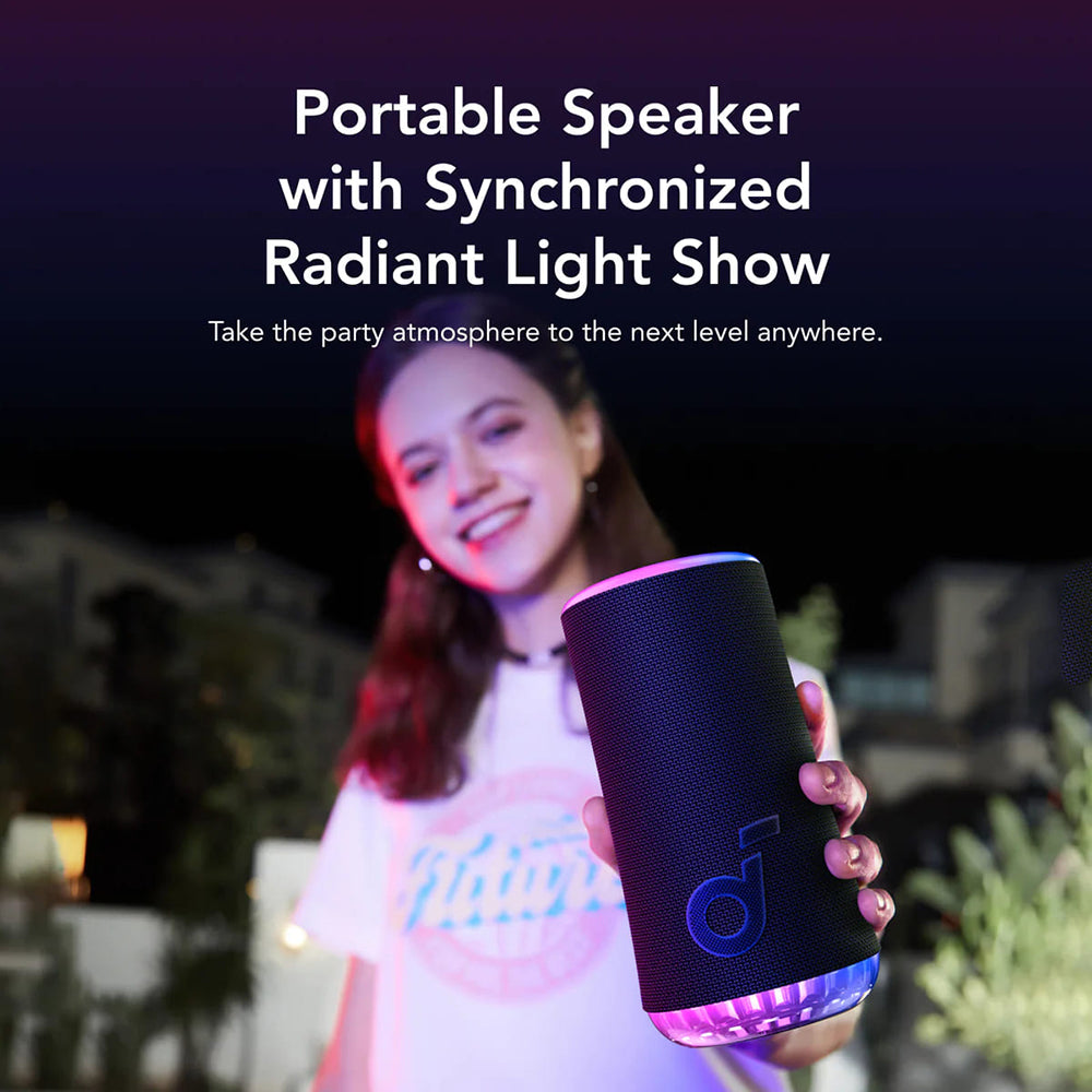Anker - Wireless Speaker SoundCore Glow (A3166G31) - 360° Sound, 30W, IP67 - Blue