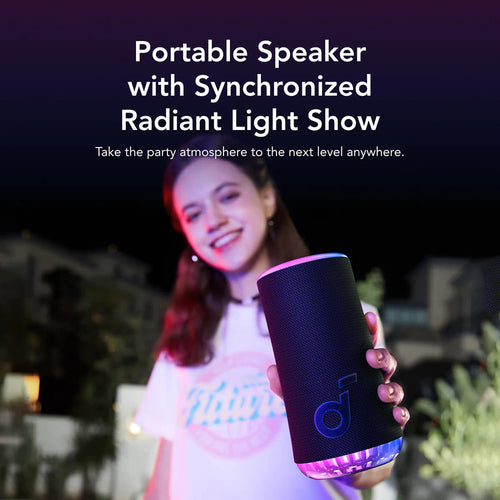 Anker - Wireless Speaker SoundCore Glow (A3166G31) - 360° Sound, 30W, IP67 - Blue