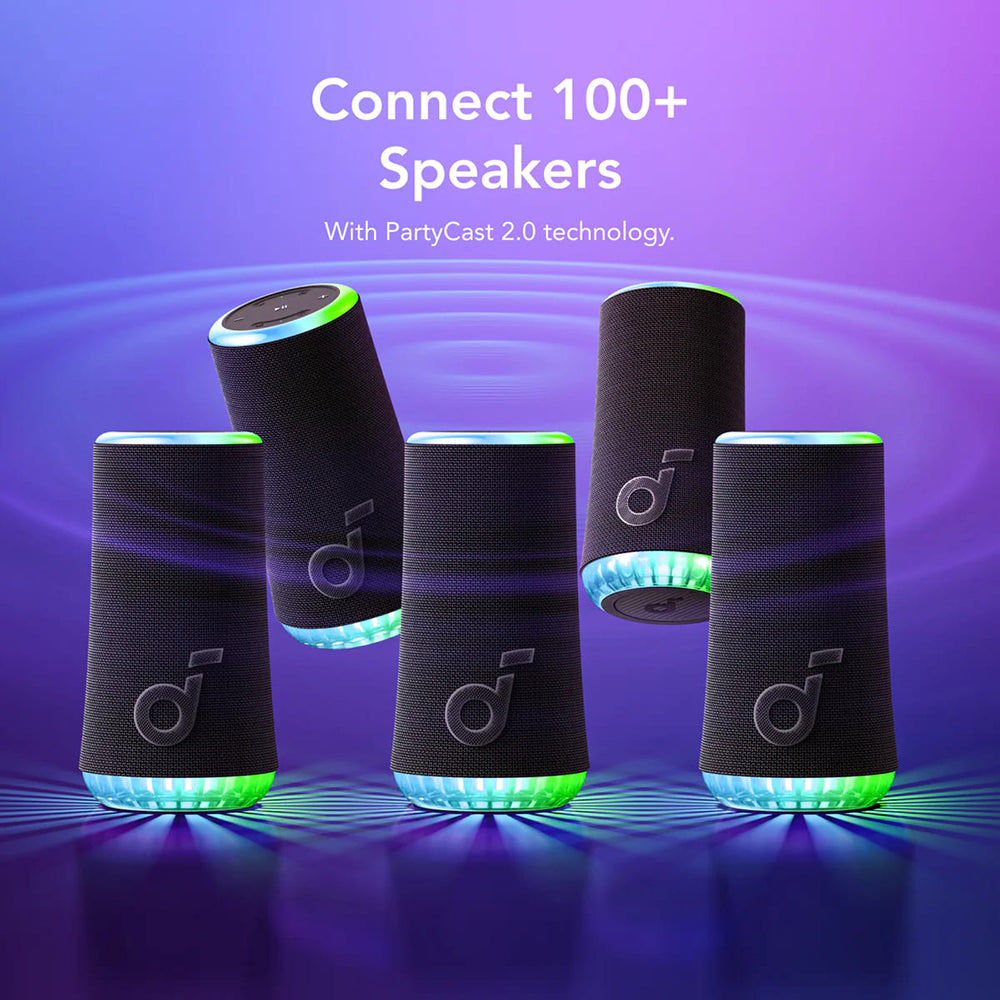 Anker - Wireless Speaker SoundCore Glow (A3166G31) - 360° Sound, 30W, IP67 - Blue