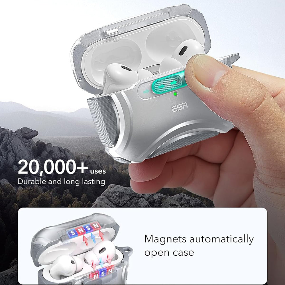 ESR - Cyber Magnetic Lock Case HaloLock - Apple AirPods Pro 1 / 2 - Grey