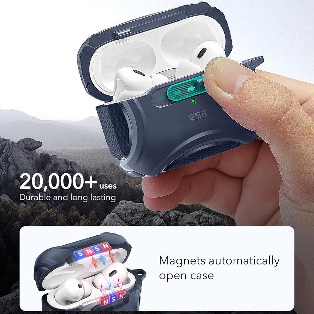 ESR - Cyber Magnetic Lock Case HaloLock - Apple AirPods Pro 1 / 2 - Blue
