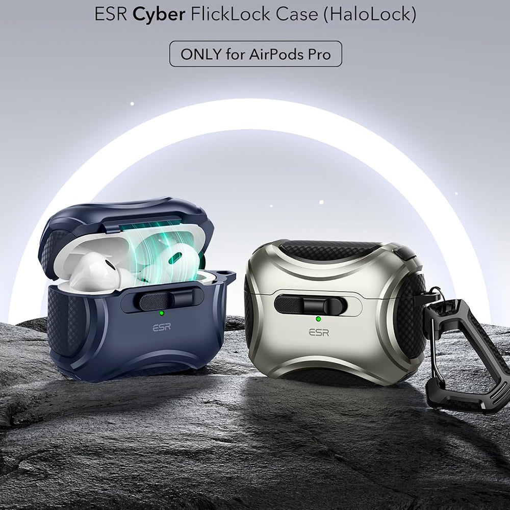 ESR - Cyber Magnetic Lock Case HaloLock - Apple AirPods Pro 1 / 2 - Blue