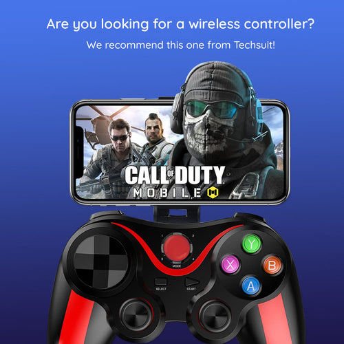 Techsuit - Wireless Controller (V13) - Bluetooth V4.0, 2.4G, 400mAh, Universal - Red