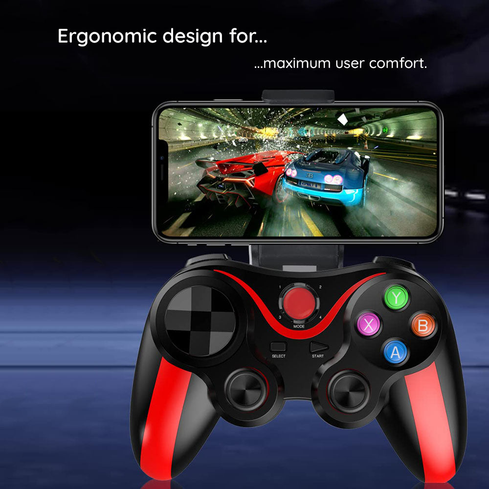 Techsuit - Wireless Controller (V13) - Bluetooth V4.0, 2.4G, 400mAh, Universal - Red