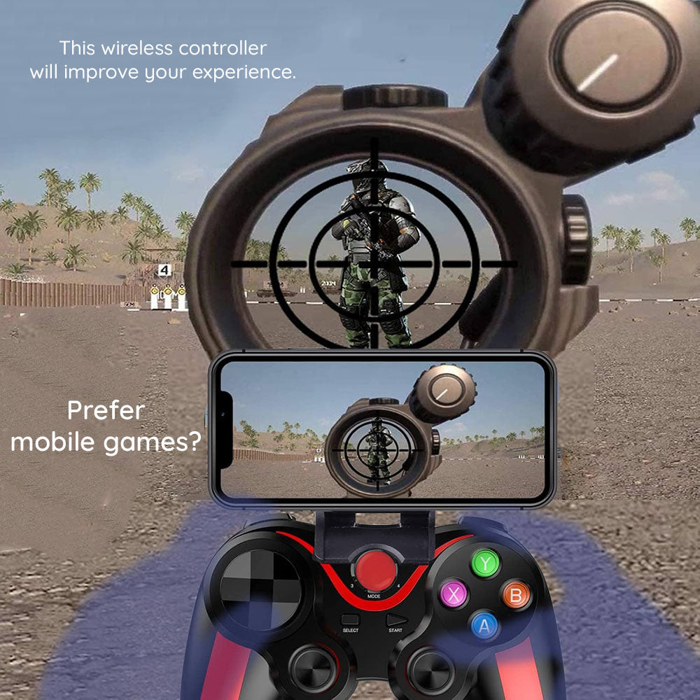 Techsuit - Wireless Controller (V13) - Bluetooth V4.0, 2.4G, 400mAh, Universal - Red