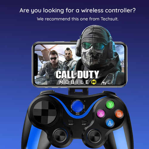Techsuit - Wireless Controller (V13) - Bluetooth V4.0, 2.4G, 400mAh, Universal - Blue