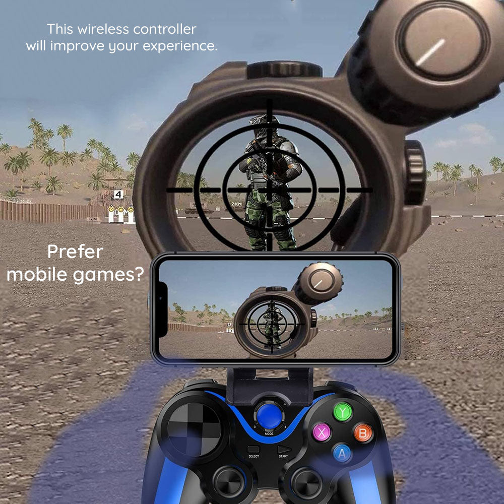 Techsuit - Wireless Controller (V13) - Bluetooth V4.0, 2.4G, 400mAh, Universal - Blue