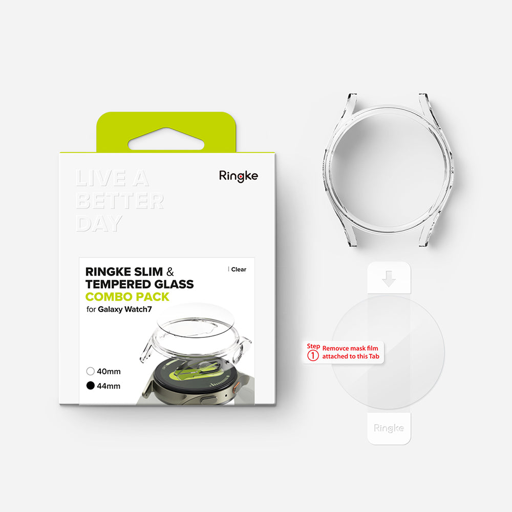 Ringke - Slim + Screen Protector - Samsung Galaxy Watch7 44mm - Clear
