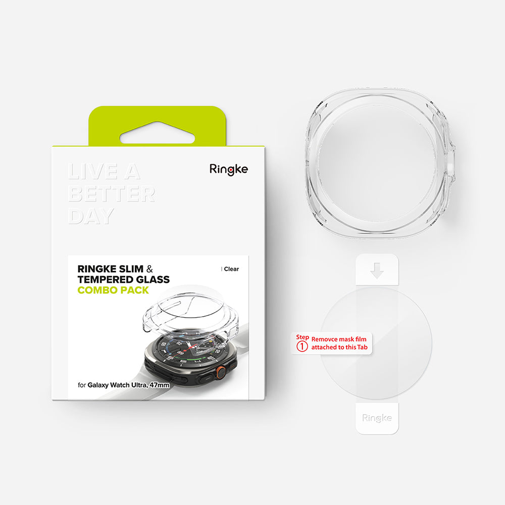 Ringke - Slim + Screen Protector - Samsung Galaxy Watch Ultra 47mm - Clear