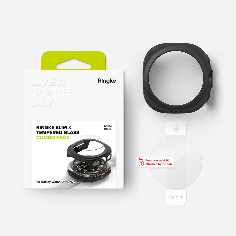 Ringke - Slim + Screen Protector - Samsung Galaxy Watch Ultra 47mm - Matte Black