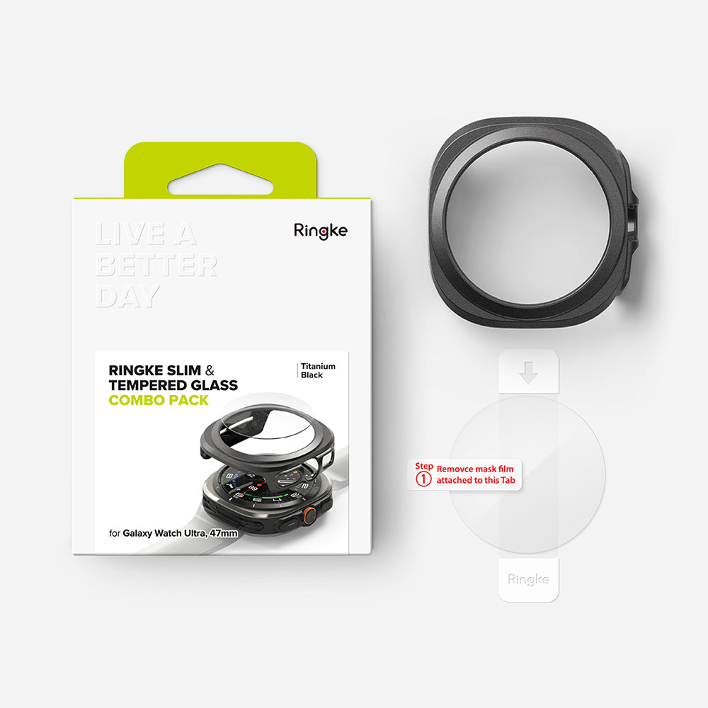 Ringke - Slim + Screen Protector - Samsung Galaxy Watch Ultra 47mm - Titanium Black