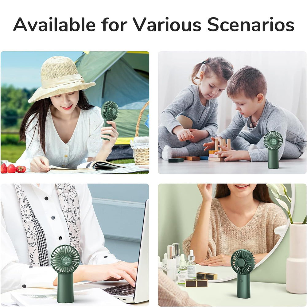 JisuLife - Premium Portable Mini Fan Life6 (FA20X) - USB-C Rechargeable, 3 Wind Speeds, 4000mAh - Deep Green