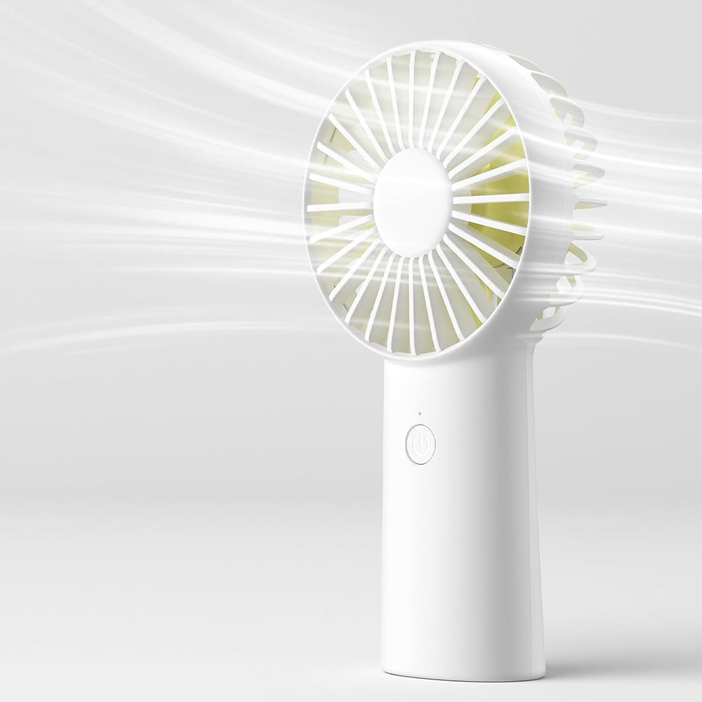 JisuLife - Premium Portable Mini Fan Life6 (FA20X) - USB-C Rechargeable, 3 Wind Speeds, 4000mAh - White