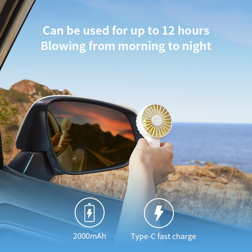 JisuLife - Premium Portable Mini Fan Life1 (FA20) - USB-C Rechargeable, 3 Wind Speeds, 2000mAh - White