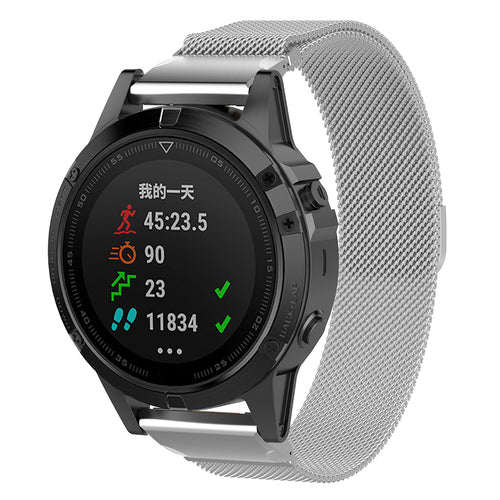 Techsuit - Watchband QuickFit 20mm (W009) - Instinct 2S/2S Solar/Approach S70 42mm/fenix 7S Pro Sapphire Solar - Silver