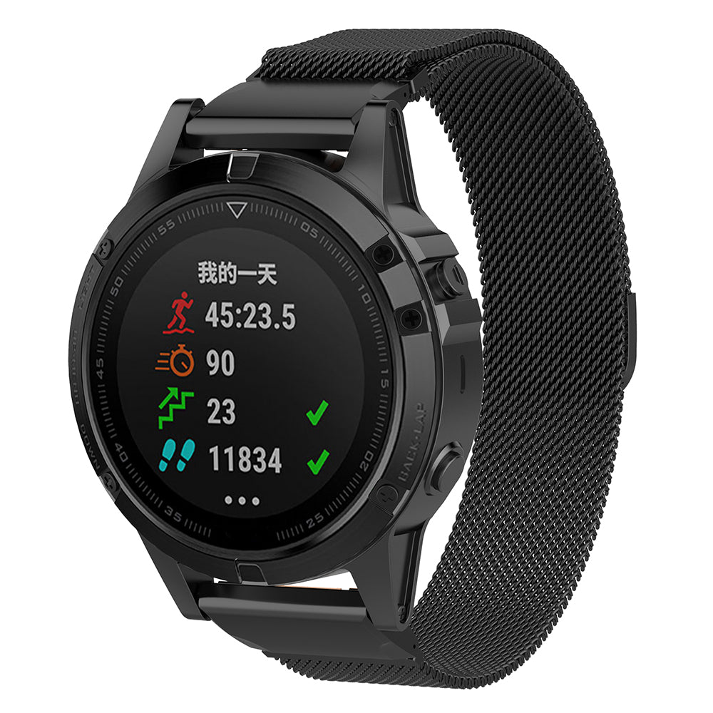 Techsuit - Watchband QuickFit 20mm (W009) - Instinct 2S/2S Solar/Approach S70 42mm/fenix 7S Pro Sapphire Solar - Black