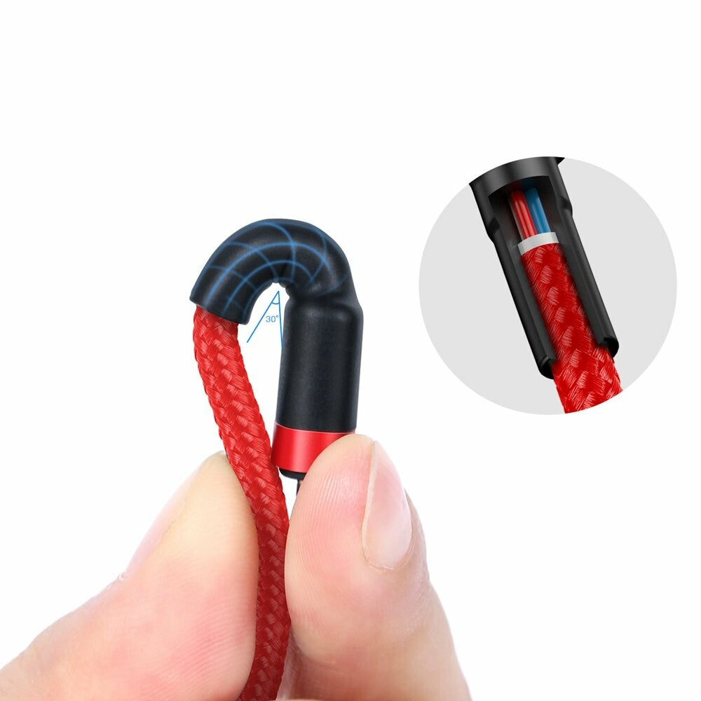 Baseus - Data Cable Cafule (CATKLF-G91) - Type-C to Type-C, PD2.0 60W Flash Charging, 20V, 3A, 1m - Red / Black