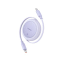 Baseus - Data Cable Free2Pull Mini (P10364500511-01) - Type-C to Type-C, 60W, 1m, Retractable - Nebula Purple