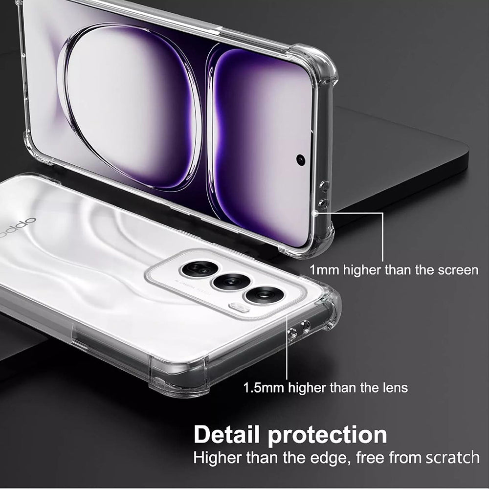 Techsuit - Shockproof Clear Silicone - Oppo Reno12 Pro - Clear