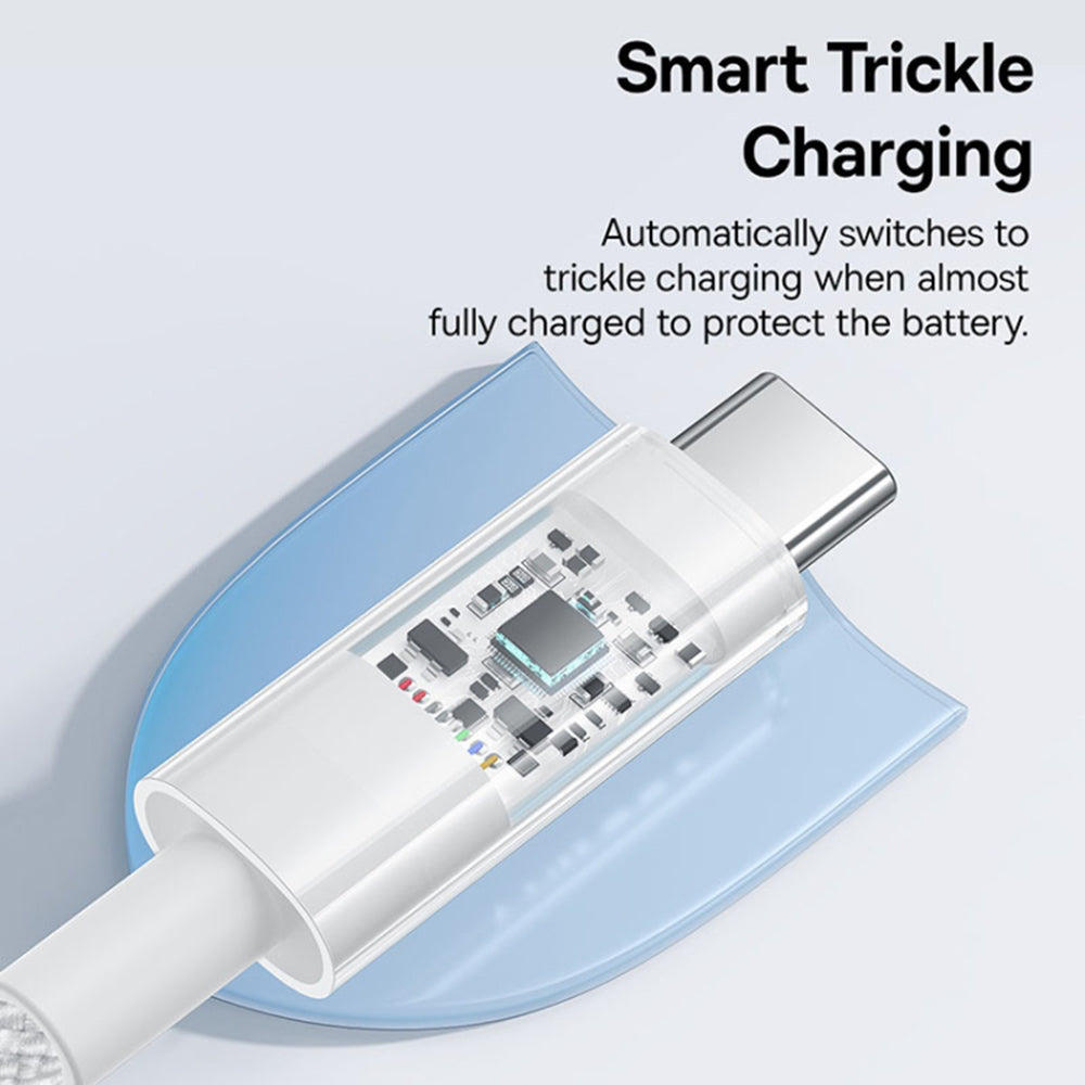 Baseus - Data Cable Gem (P10373002211-00) - USB to Type-C, Super Fast Charging 100W, 1m - Moon White