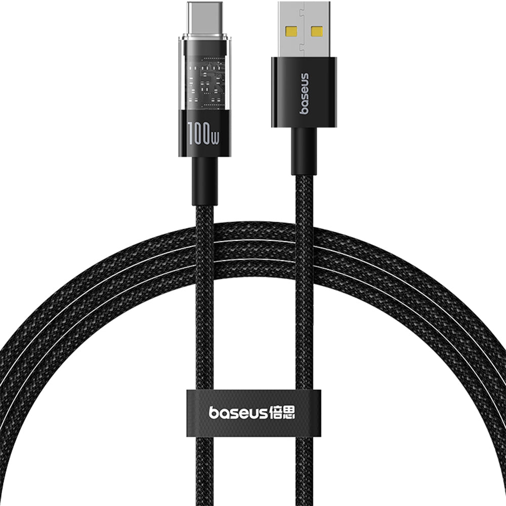 Baseus - Data Cable Gem (P10373002111-00) - USB to Type-C, Super Fast Charging 100W, 1m - Cluster Black