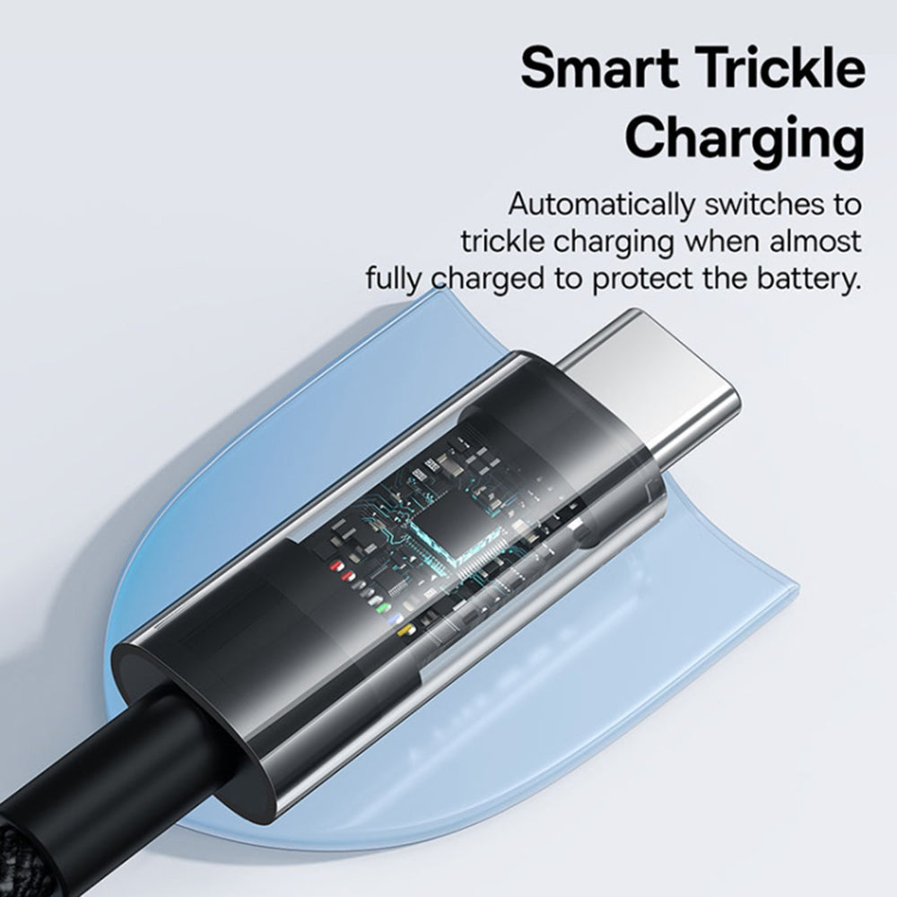 Baseus - Data Cable Gem (P10373002111-00) - USB to Type-C, Super Fast Charging 100W, 1m - Cluster Black