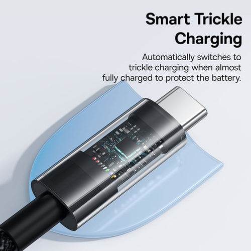 Baseus - Data Cable Gem (P10373002111-00) - USB to Type-C, Super Fast Charging 100W, 1m - Cluster Black