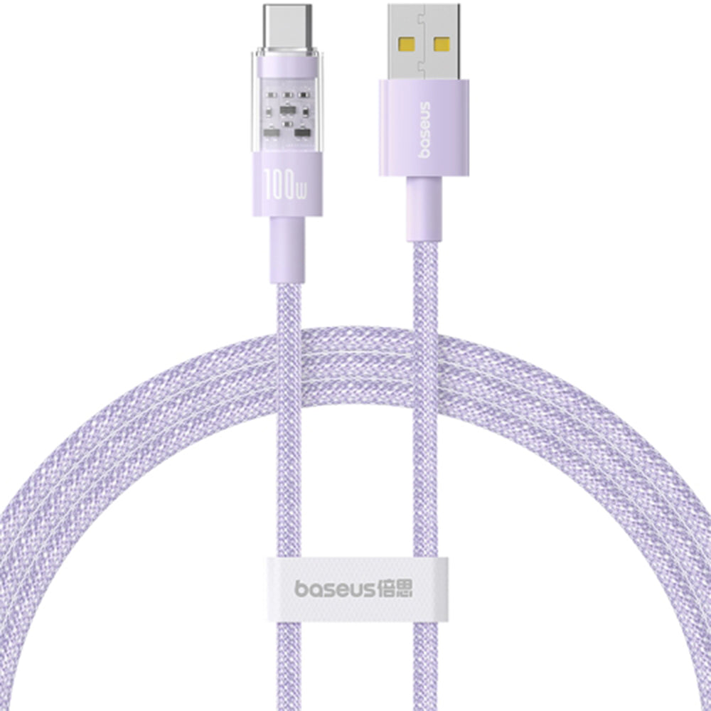 Baseus - Data Cable Gem (P10373002511-00) - USB to Type-C, Super Fast Charging 100W, 1m - Nebula Purple